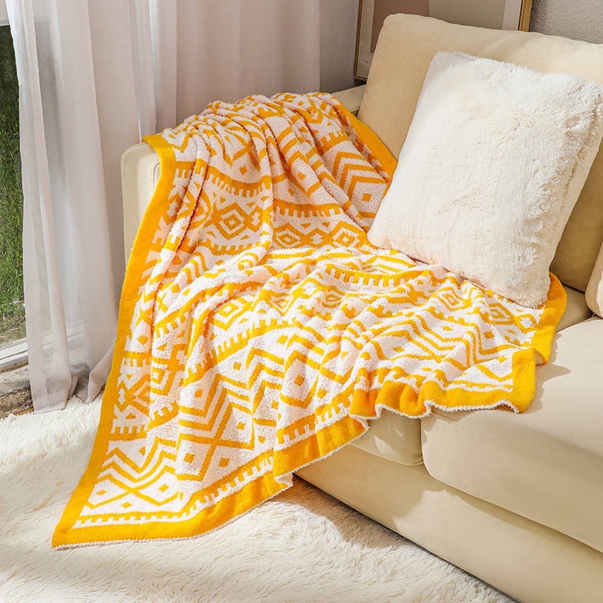 KNITTED SOFT AND LIGHT GEOMETRIC PATTERN BLANKET_CWMM0208
