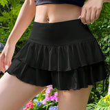 Womens Sweet Pleated Mini Skirt With Slim Fit