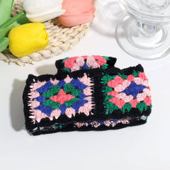 FRENCH KNIT HAIR CLAW 12CM WIDE COLORFUL CLIP_CWAHA2194