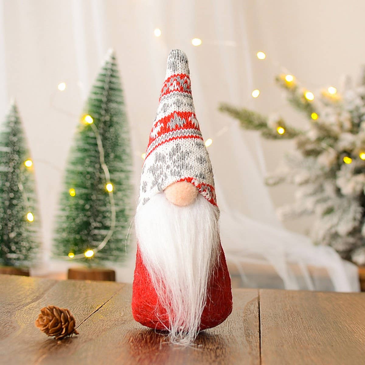 CHRISTMAS SNOWFLAKE KNITTED HAT OLD MAN ORNAMENTS_CWMM2856