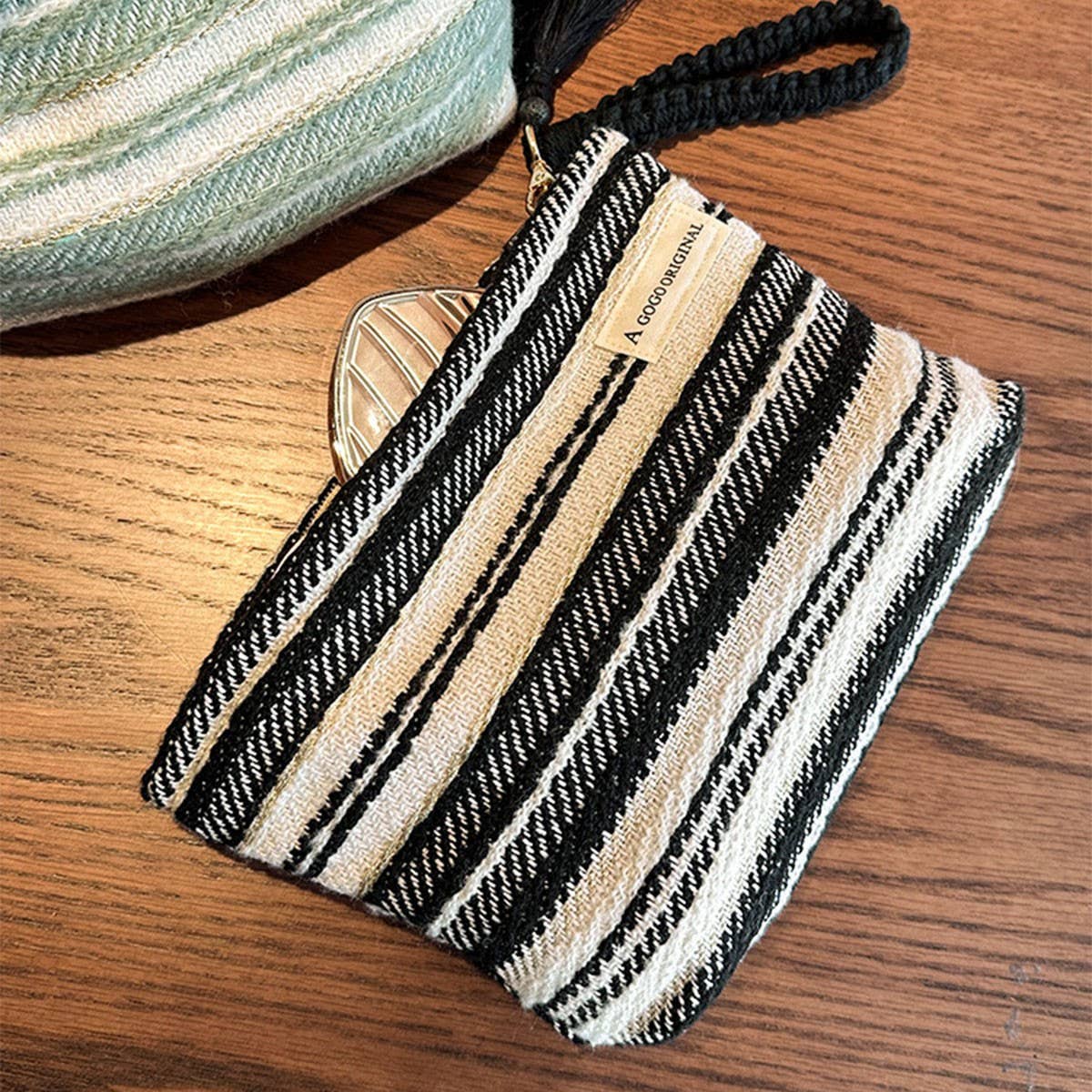 Striped Handbag Makeup Bag Travel Wash Organizer_Cuab00680
