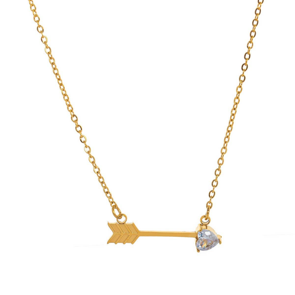 COLORFUL CREATIVE HEART PIERCING PENDANT NECKLACE_CWMM5342