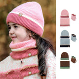 Winter Childrens Knitted Color Matching Scarf Set_Cwmm2872