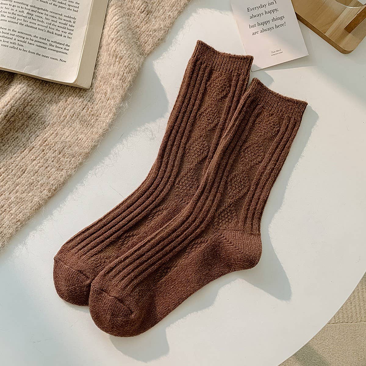 Women'S Wool Socks Warm Women'S Mid-Calf Socks_Cwms1123