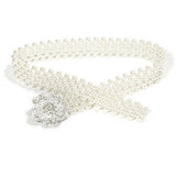 CASUAL WOMENS STRETCH COTTON PEARL WAIST CHAIN_CWABE0512