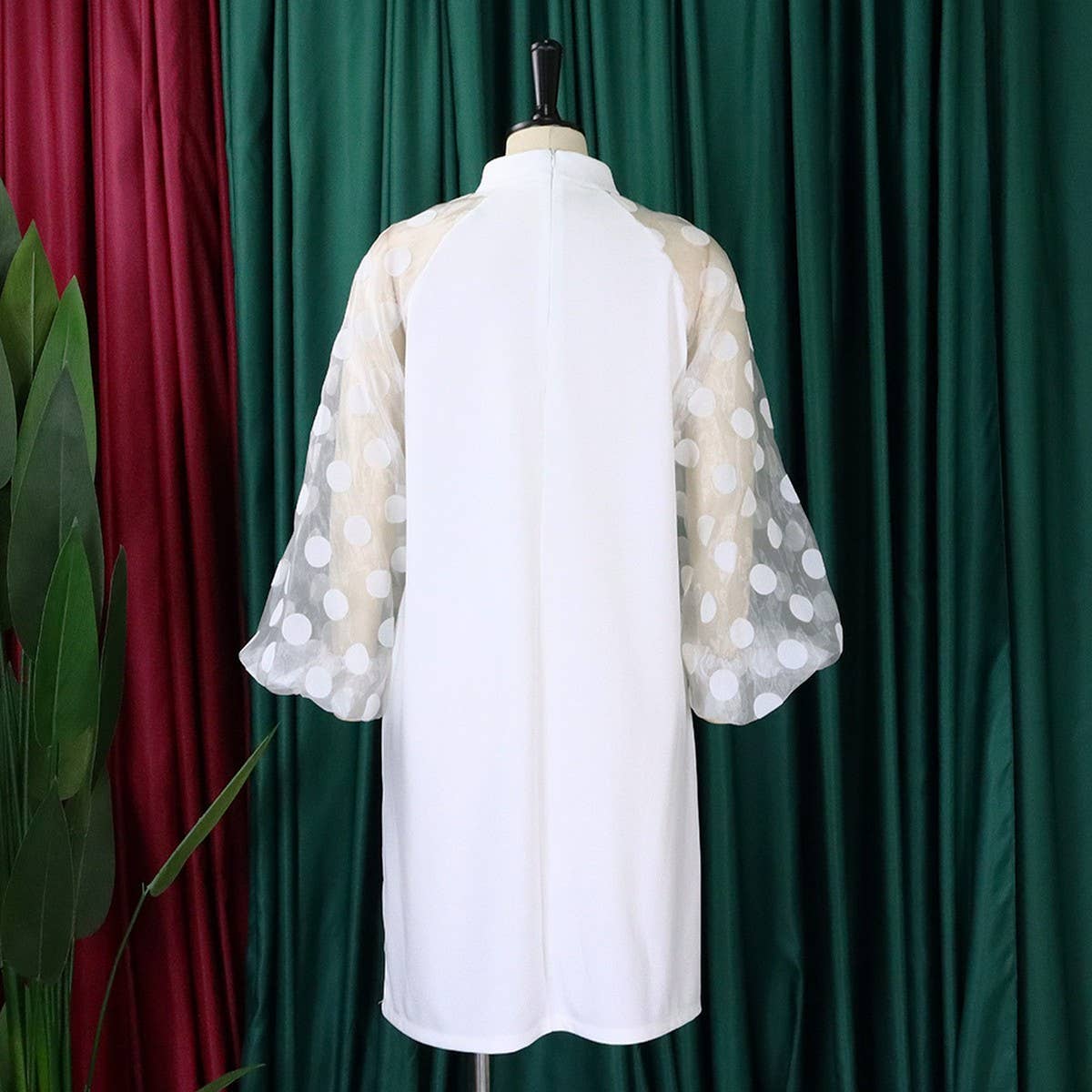 FASHION LOOSE MESH STITCHING LARGE SIZE DRESS_CWDSD6142