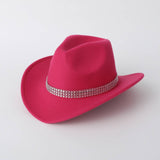 SOLID COLOR WESTERN FELT COWBOY FEDORA HAT_CWAH3629