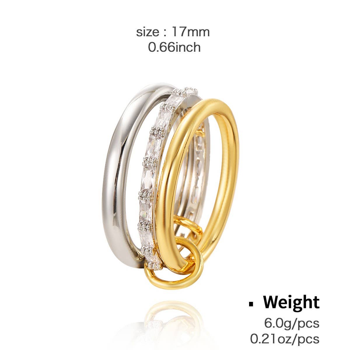 Zircon Inlaid Fashionable Temperament Open Ring_Cwaje2829