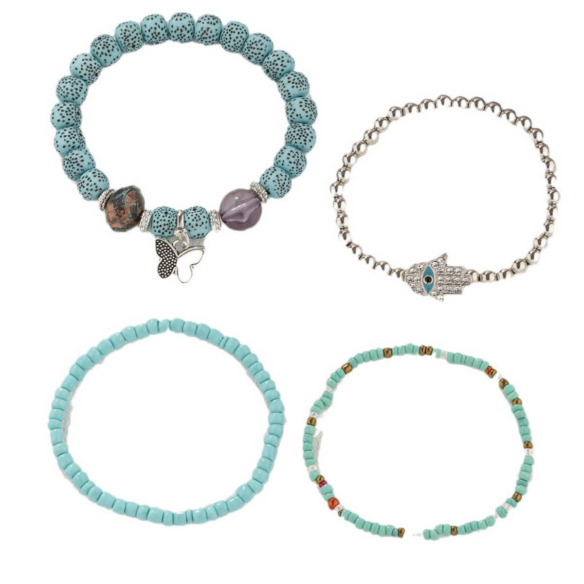 CHAIN ETHNIC STYLE MULTI LAYER RICE BEAD BRACELET_CWAHA2477