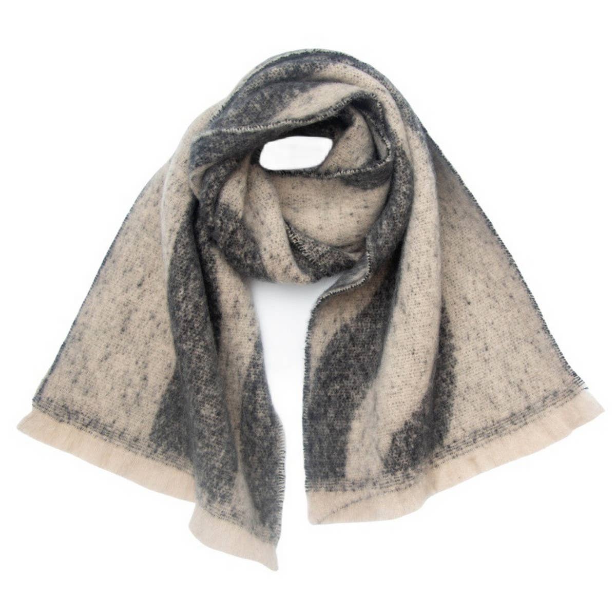 TEXTURED JACQUARD SCARF LOOP YARN WINTER WRAP_CWASC0871