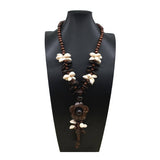BOHEMIAN COCONUT SHELL VINTAGE LONG NECKLACE_CWMM4564