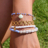 SWEET BLUE BEADED BRACELET IN 18K GOLD STEEL_CWAJE4800