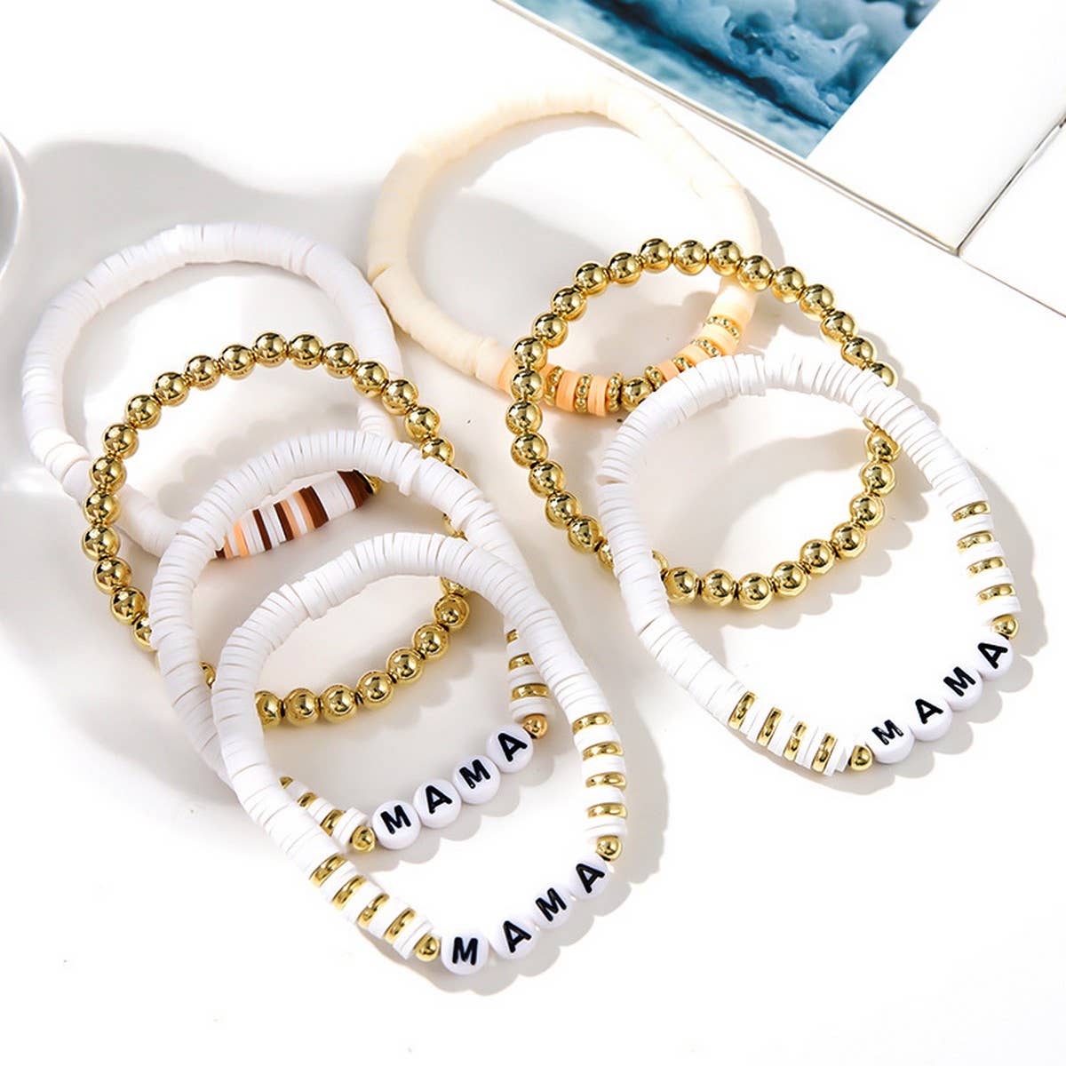 LETTER BRACELET FASHION CLAY BRACELET SET_CWMM3543