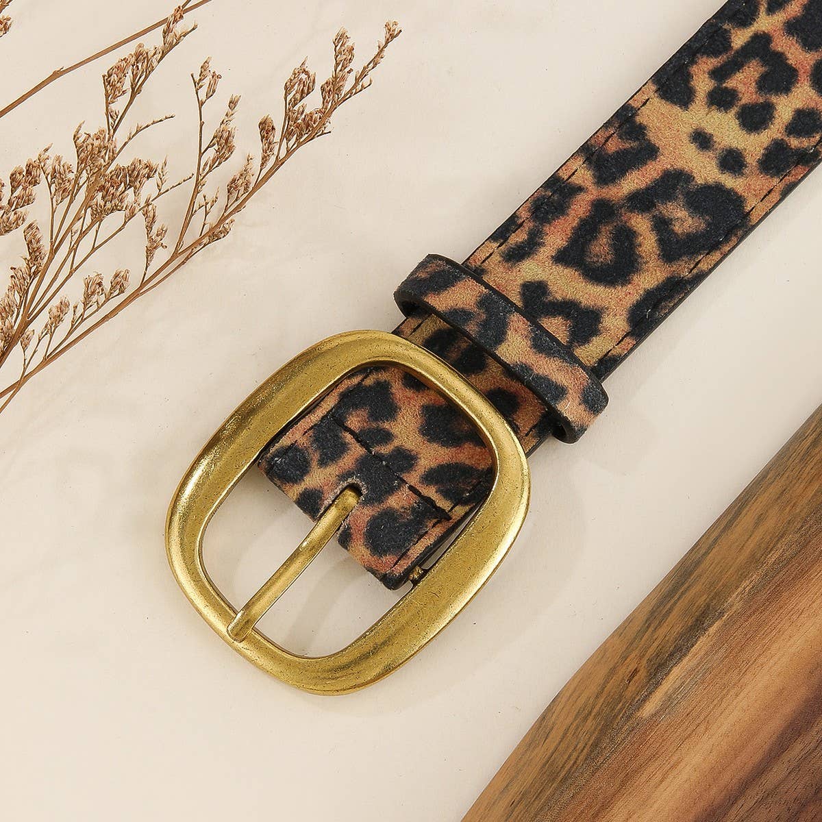 Vintage Fashion Leather Belt Jeans Brass Bucklebelt_Cwmm3930