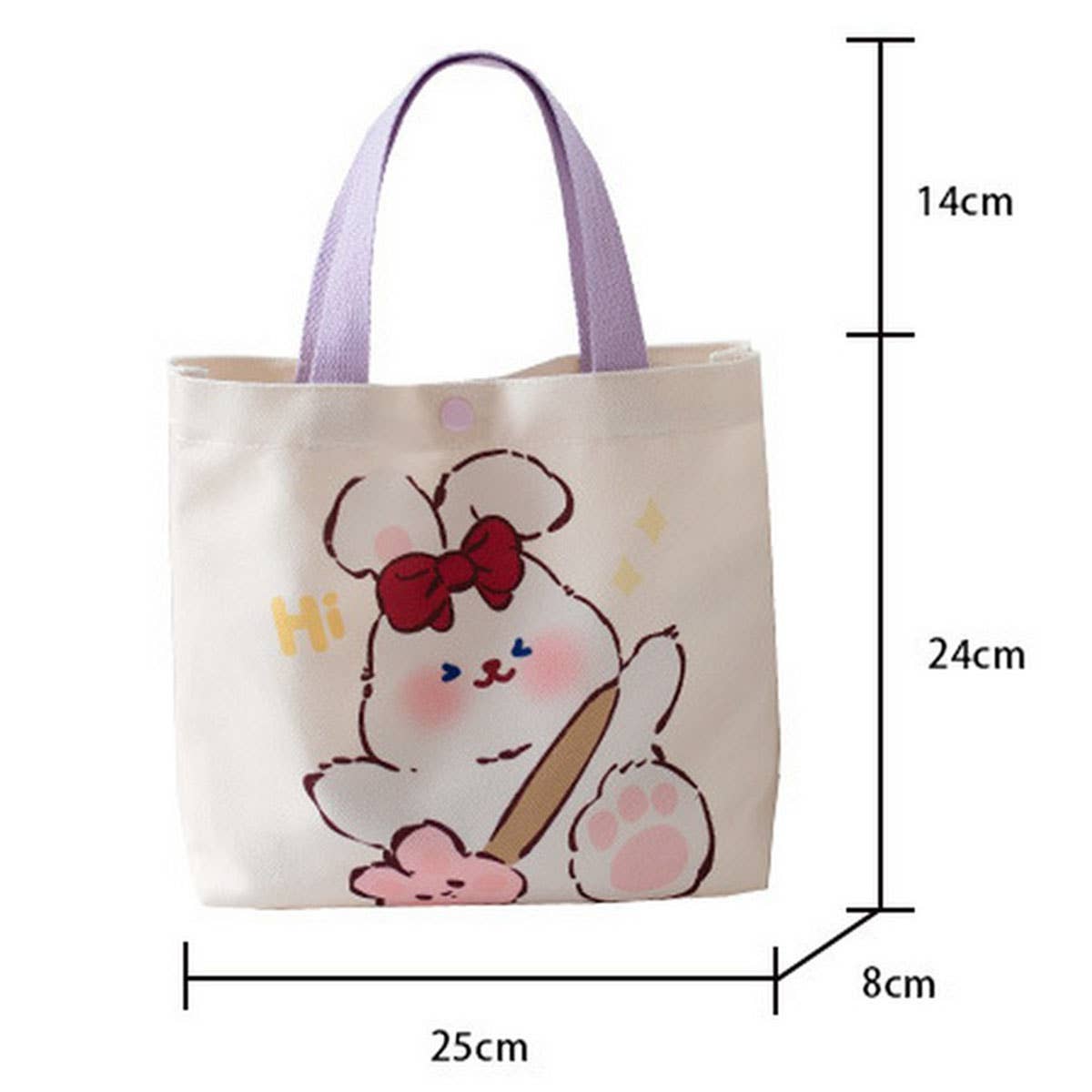 CUTE BUNNY TOTE BAG FOR GIRLS SPRING LUNCH BAG_CWAB5674