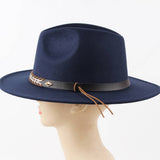 SIMPLE BELT BUCKLE FELT HAT JAZZ HAT_CWAH0751