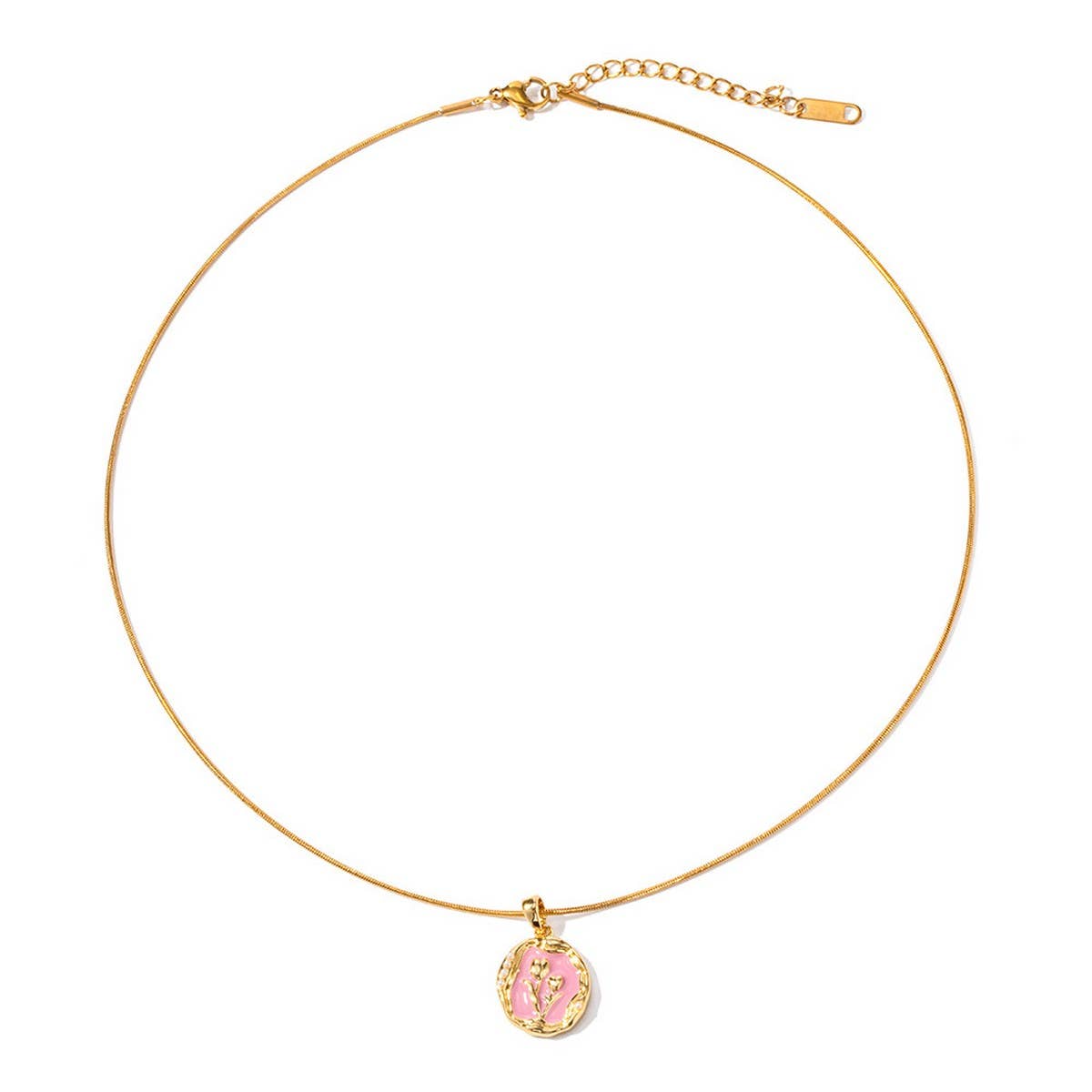 FRENCH RETRO LOVE FLOWER CLAVICLE CHAIN_CWAJE1444