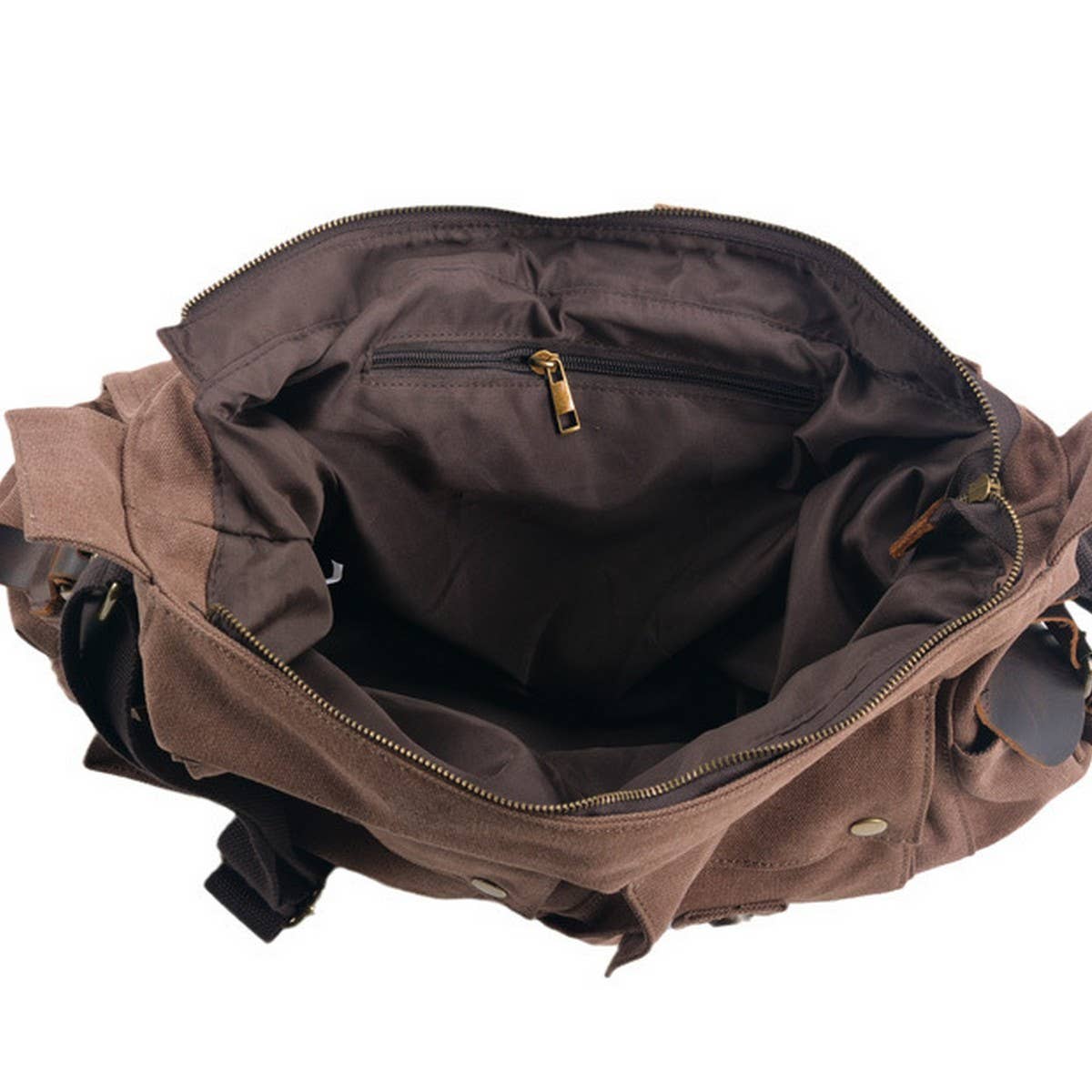 Vintage Canvas Leather Laptop Satchel For Men_Cwab5567