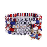 FASHION USA SHIELD CLAY BEADED BRACELET SET_CWMM3535