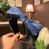 SIMPLE AND ELEGANT DENIM BOW HEADBAND_CWAHA2576