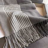 Colorblock Plaid Tassel Scarf Wrap For Winter_Cwasc03275