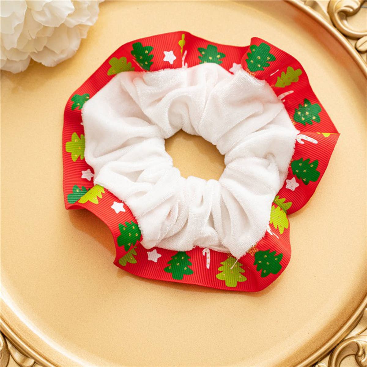 8Pcs Xmas Plush Hair Scrunchies Jingle Bells_Cwaha07590