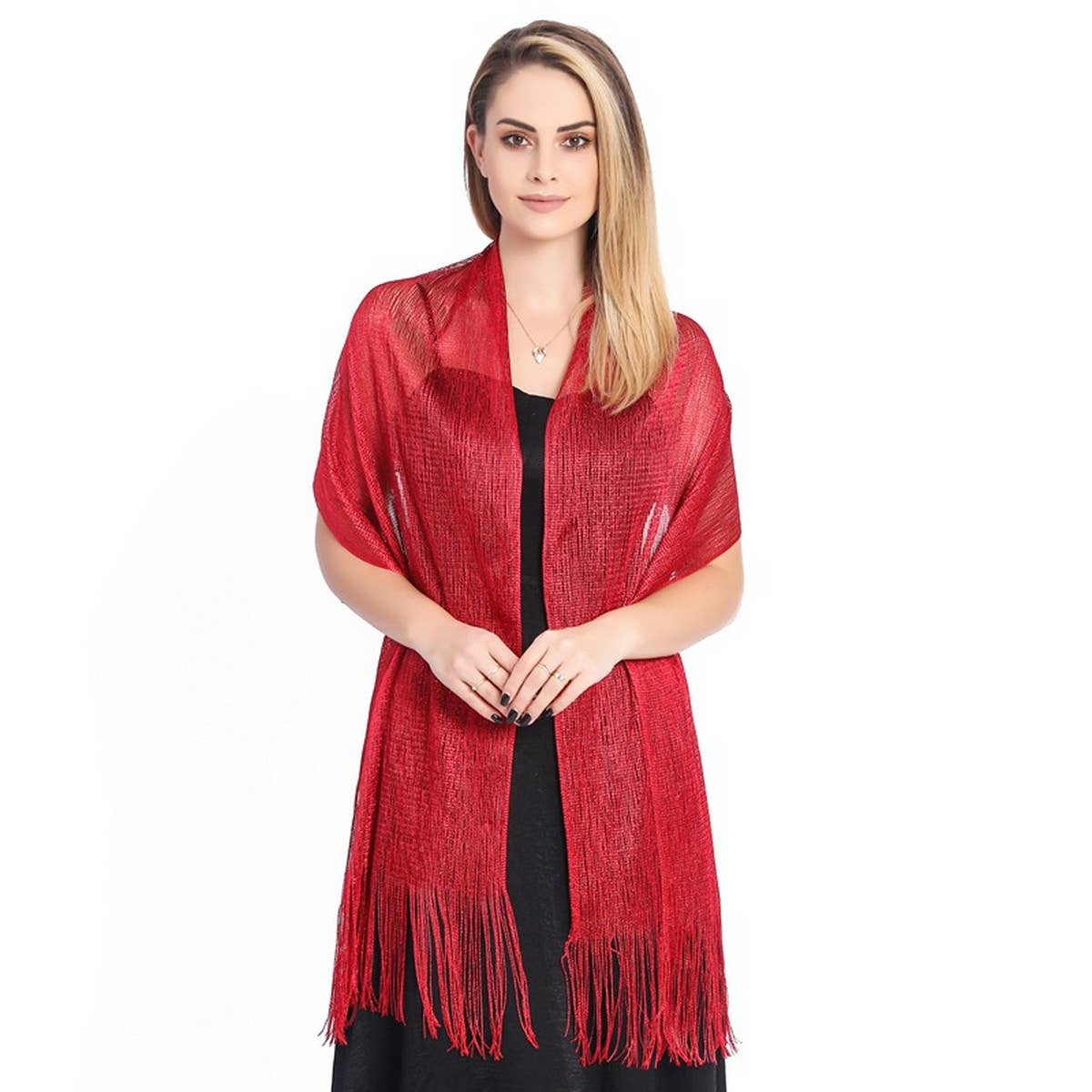 FASHIONABLE GOLD AND SILVER SILK SHAWL_CWASC1091