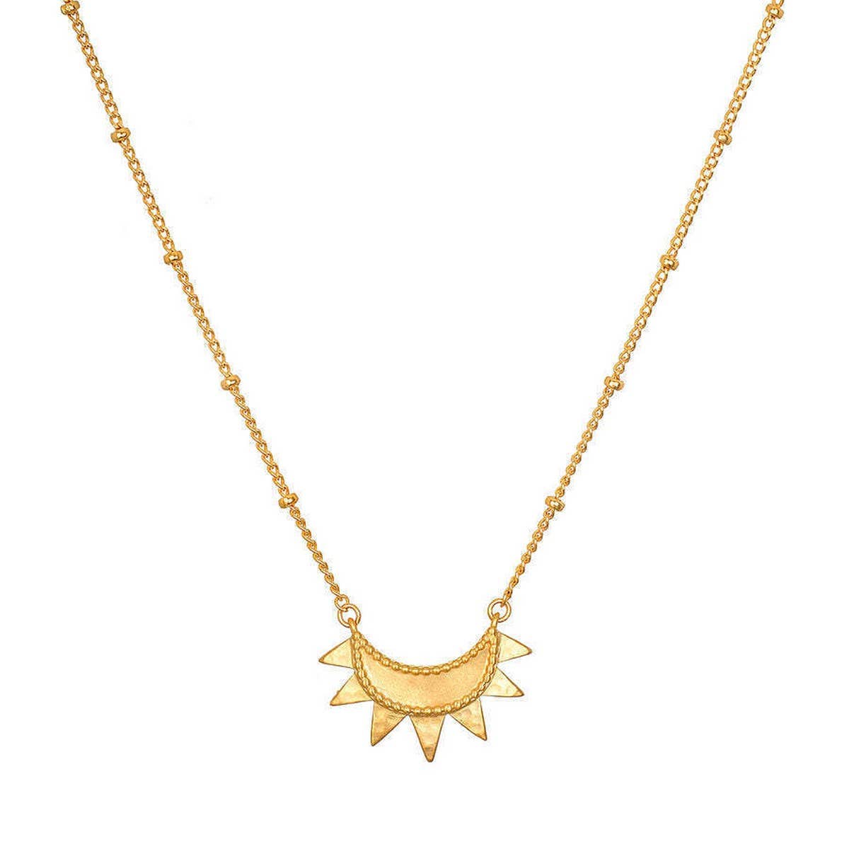 SUN AND MOON DOUBLE LAYERED EVIL EYE NECKLACE_CWMM5694
