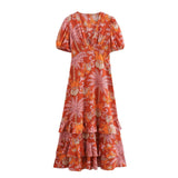 Temperament Light Mature Printed Long Dress