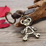 PUNK HAND WOVEN RETRO ALLOY COWHIDE KEYCHAIN_CWMM4784
