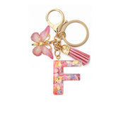 GLITTER RESIN LETTER BUTTERFLY KEYCHAIN_CWMM6866