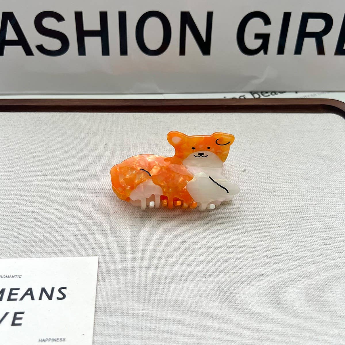 CUTE YELLOW DOG ACETATE HAIR CLAW CLIP_CWAHA5772