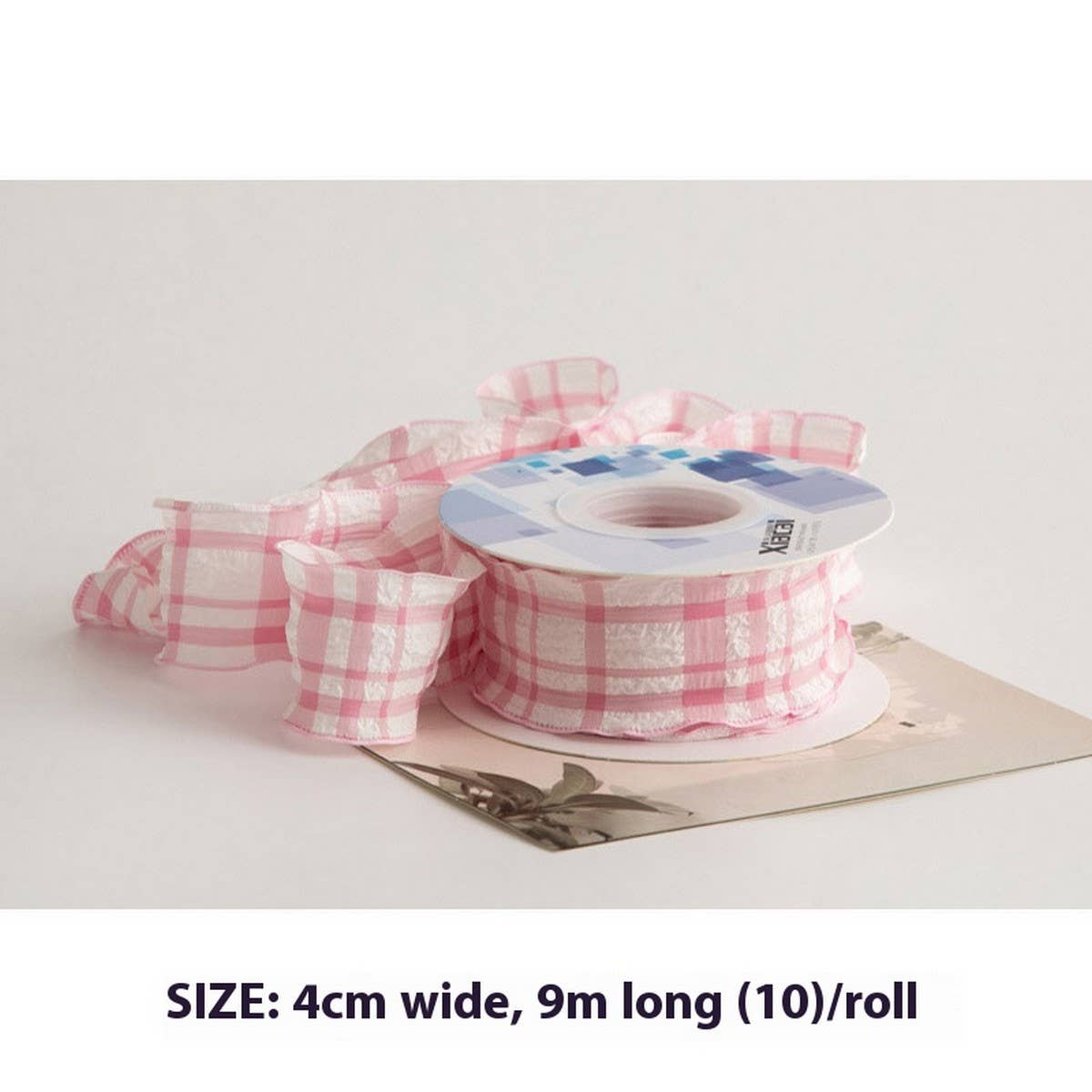 COLORFUL PUFF PLAID RIBBON FISHTAIL YARN RIBBON_CWMM5777