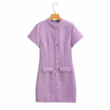 Womens French Chic Short Sl Ve Dress_Cwdmd5822