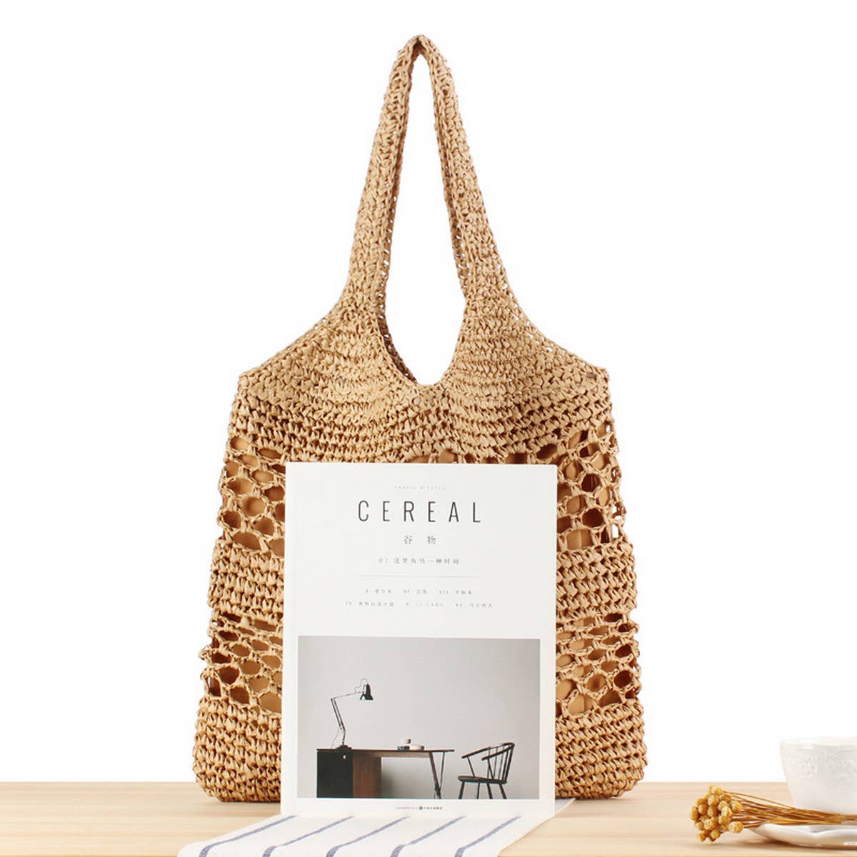 HOLLOW PAPER ROPE LARGE CAPACITY STRAW BAG_CWAB2011