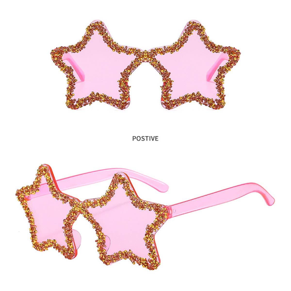 FRAMELESS HAND PAINTED DIAMOND STAR SUNGLASSES_FRAMELESS HAN