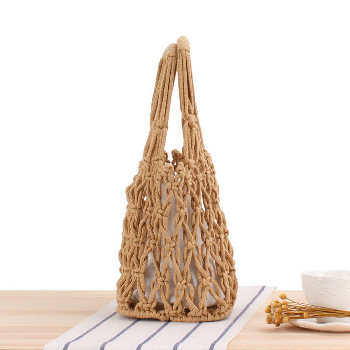 PORTABLE CASUAL HOLLOW COTTON WOVEN BAG_CWAB2116