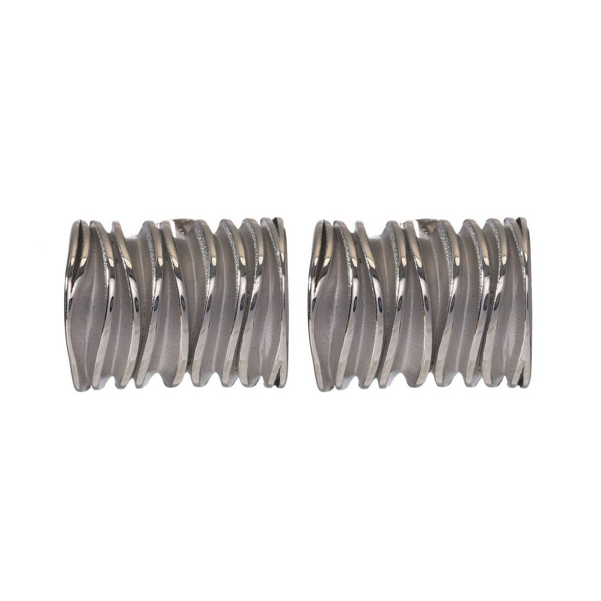 MINIMALIST 18K STEEL SQUARE WAVE STUD EARRINGS_CWMM8925