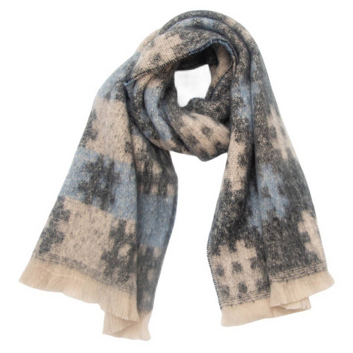 CIRCLE YARN JACQUARD SCARF UNISEX WINTER WRAP_CWASC0879