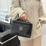 NEW HIGH END BLACK SOLID COLOR COSMETIC BAG_CWAB4498
