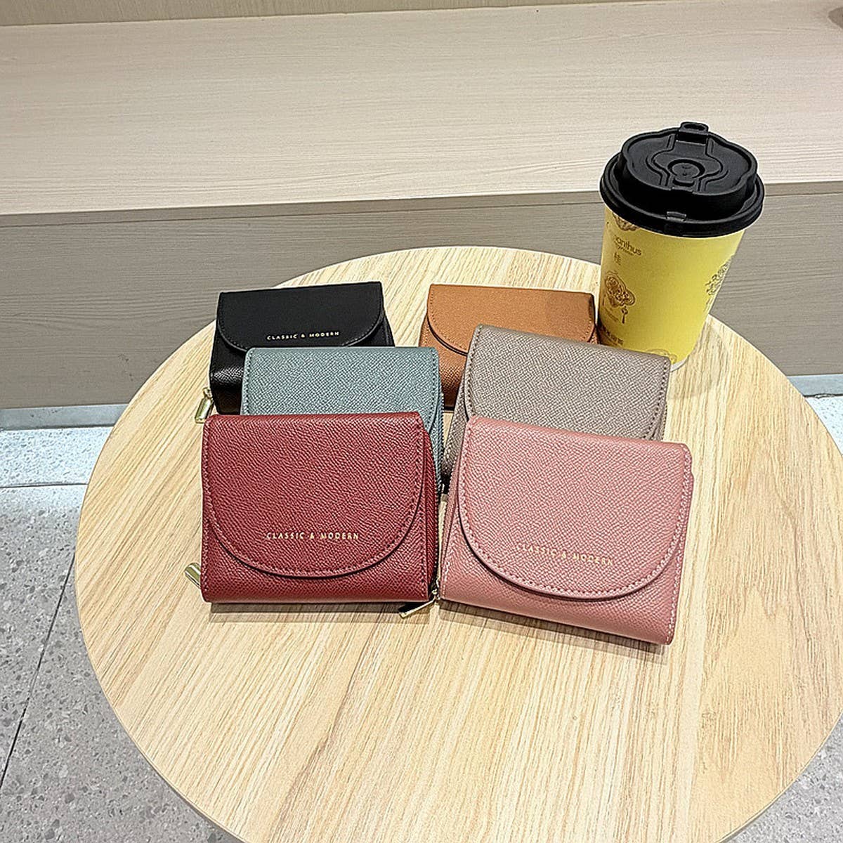 New Solid Color 3-Fold Wallet With Flip Cover_Cwab06253