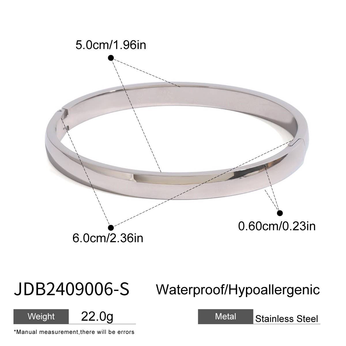 STAINLESS STEEL CURVED CLASP BANGLE SLEEK STYLE_CWAJE4661