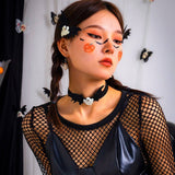 SWEET COOL HALLOWEEN PUMPKIN GHOST NECKLACE_CWAJE1490