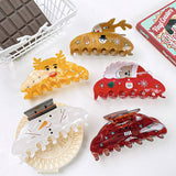 CHRISTMAS FUN SNOWMAN ELK CUTE HAIRPIN_CWAHA1597