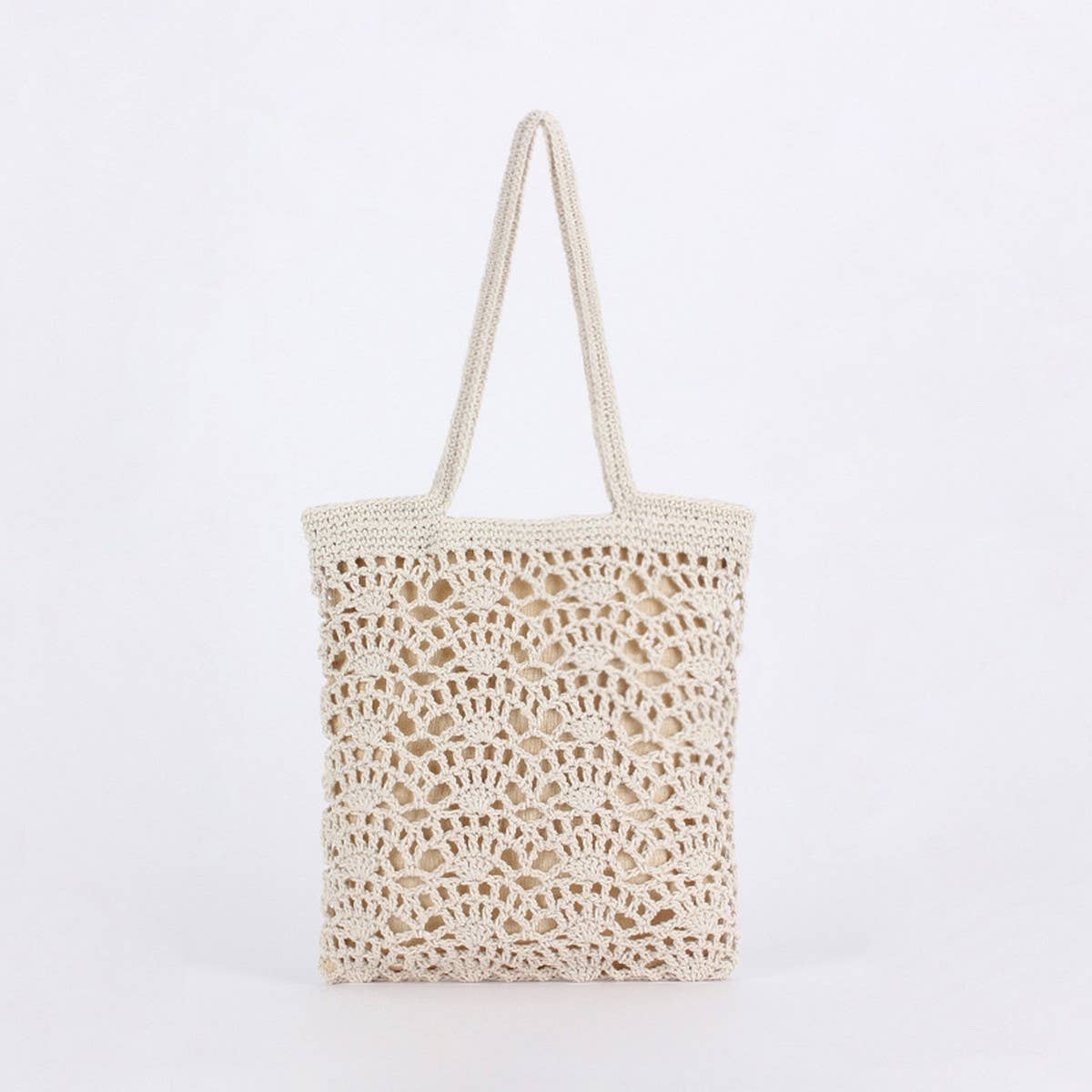 NEW SOLID COLOR RETRO HOLLOW SHOULDER WOVEN BAG_CWAB4692