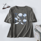 CUTE BOW PRINT T SHIRT FOR WOMEN SHELL NECKLINE_CWTTS1465