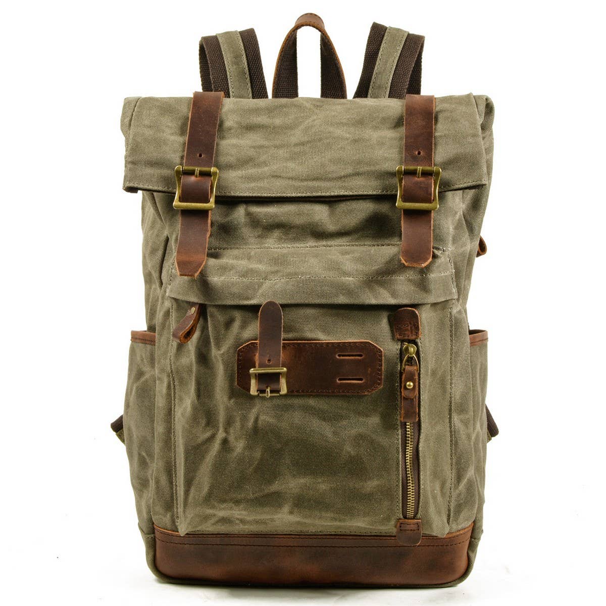 MOTORCYCLE STYLE CANVAS TACTICAL BACKPACK_CWAB5537