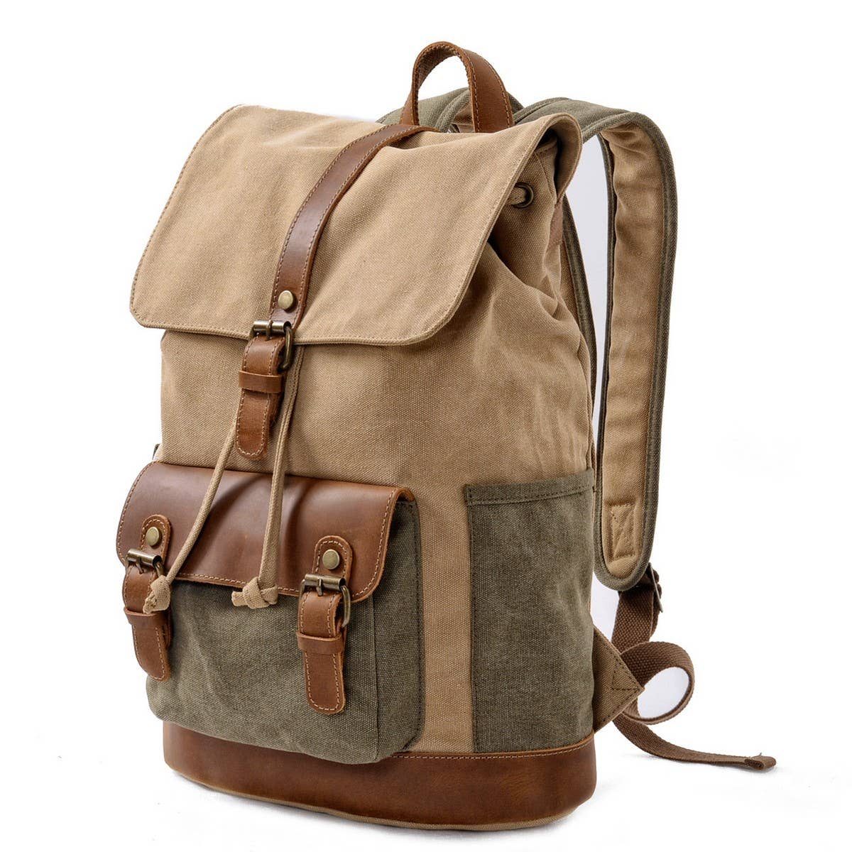 MENS VINTAGE CANVAS TRAVEL HIKING BACKPACK_CWAB5553