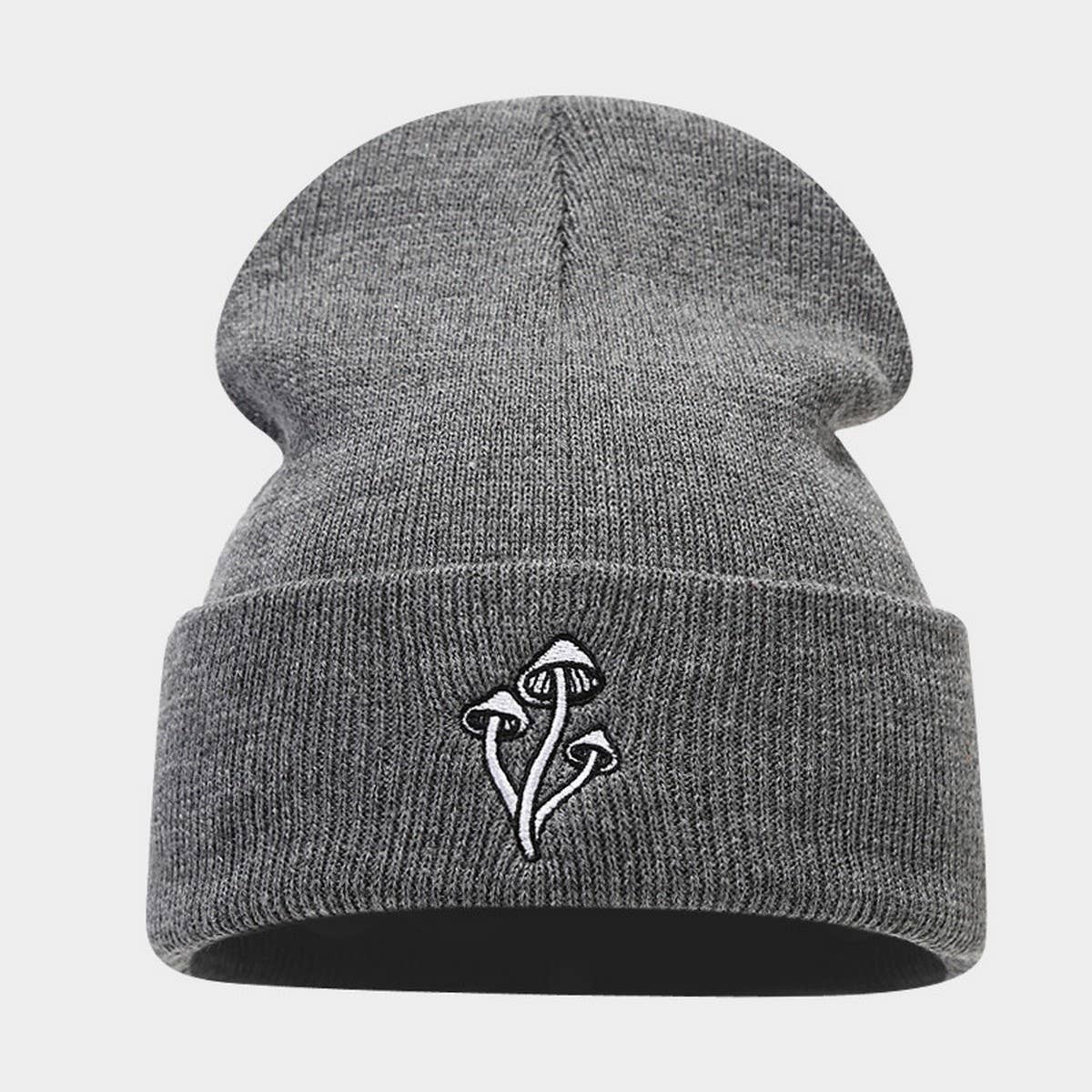 MUSHROOM EMBROIDERED KNITTED HAT SIMPLE _CWAH2089