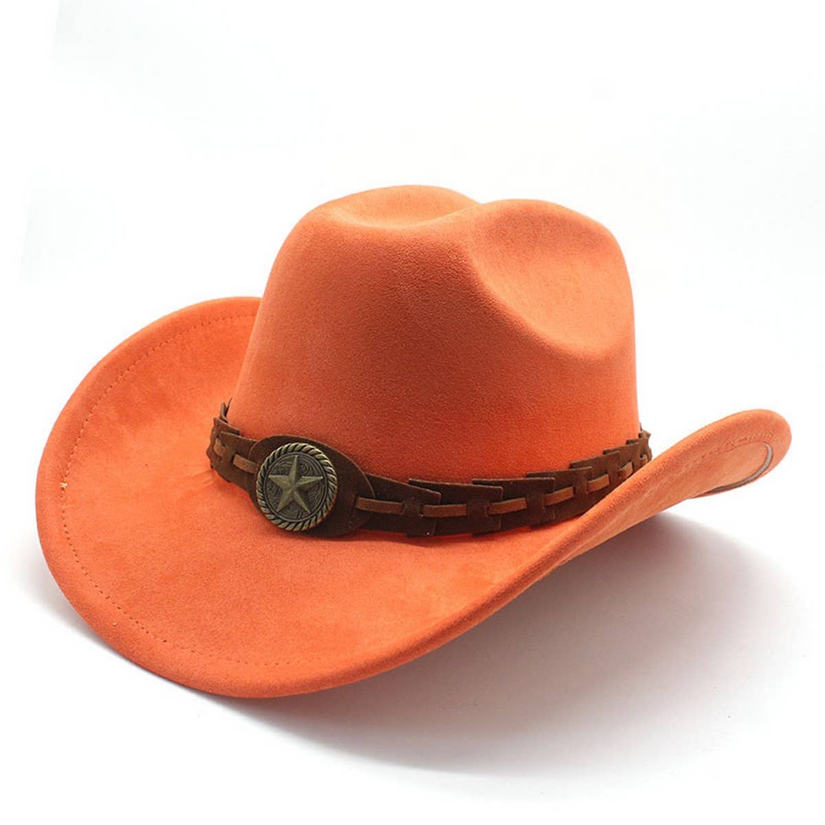 FAUX SUEDE FELT COWBOY HAT MENS CLASSIC FEDORA_CWAH2510